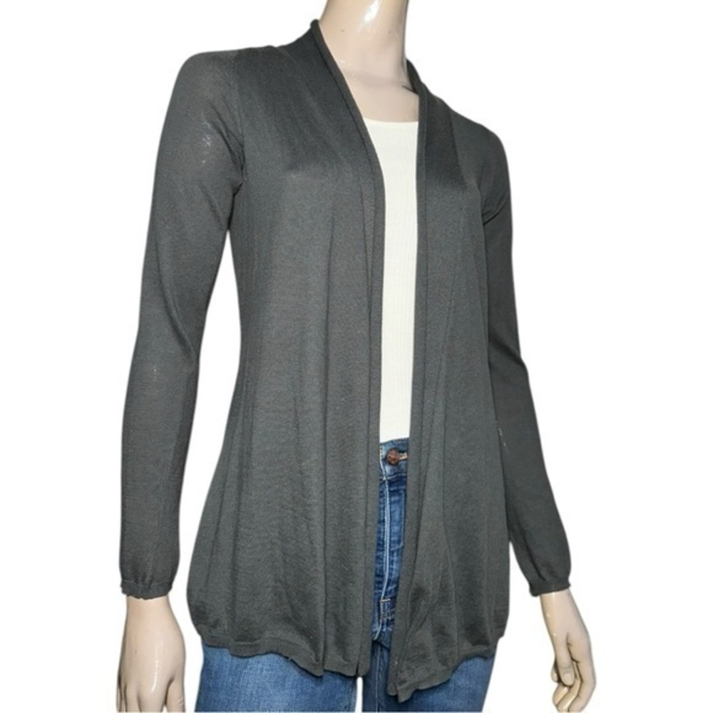 Vince Women’s Size S Gray Cotton Cashmere Sweater Knit Open Cardigan